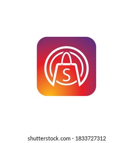 Shopping logo template vector icon design