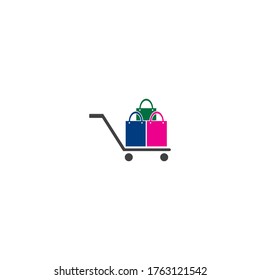 Diseño de ilustración de icono del vector del logotipo de compras 