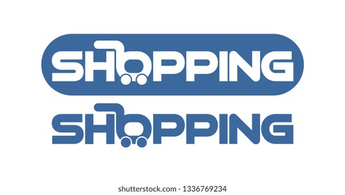Shopping logo vector. Logotype lettering design