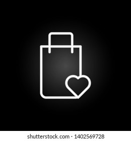 shopping for loved ones neon icon. Elements of commerce set. Simple icon for websites, web design, mobile app, info graphics