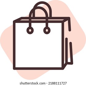 Einkaufsbeutel, Illustration, Vektorgrafik auf weißem Hintergrund.