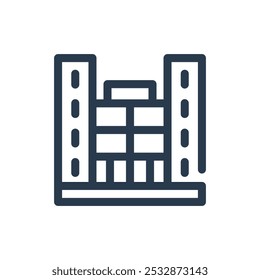 Shopping Mall for Black Friday Vector Icon