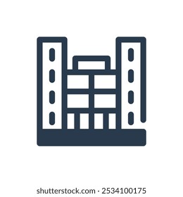 Shopping Mall for Black Friday Vector Icon