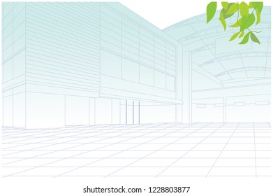 shopping mall building background.