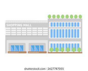 Material de ilustração de construção de shopping center