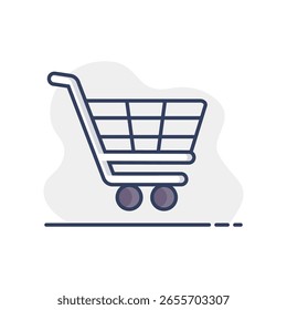 Icono de Vector aislado del Carrito del centro comercial. Signo de comercio electrónico. Símbolo del gráfico para su diseño del Sitio web, logotipo, App, UI. Ilustración vectorial, EPS10.