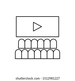 Shopping mall cinema icon. Element of shopping mall poll thin line icon