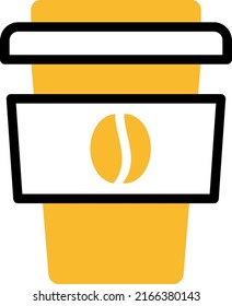 Shopping mall coffee to go, illustration, vector on a white background.