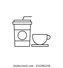 Shopping mall coffee icon. Element of shopping mall poll thin line icon