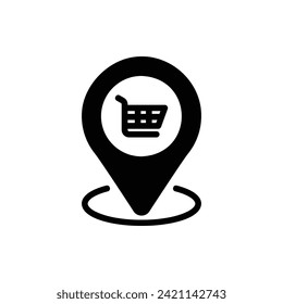 Centro Comercial, Ilustración Con El Logo De Commerce Flat Icon. Juego de iconos de comercio. Adecuado Para Diseño Web, Logotipo, Aplicación.