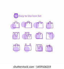  Shopping mall, ecommerce - thin line and solid web icon set.modern icon set Outline icons collection. Simple vector illustration. - Vector, trolly, basket, tag of sale, pepper bag, wallet, purple.