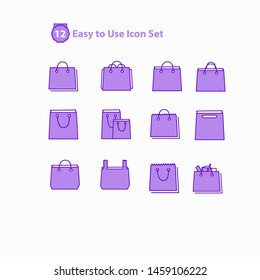  Shopping mall, ecommerce - thin line and solid web icon set.modern icon set Outline icons collection. Simple vector illustration. - Vector, trolly, basket, tag of sale, pepper bag, wallet, purple.
