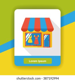 shopping mall flat icon