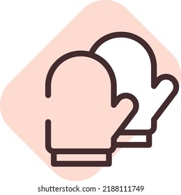 Guantes de centro comercial, ilustración, vector sobre fondo blanco.