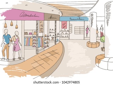 mall drawing Images, Stock Photos & Vectors | Shutterstock