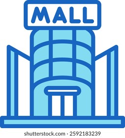 Shopping Mall Icon Blue Vector Illustration