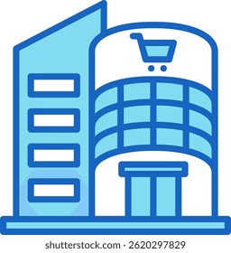 Ícone de shopping azul ilustração de vetor
