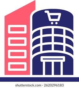 Ilustração do vetor de preenchimento do ícone do shopping center