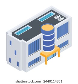 Shopping mall icon in isometric style