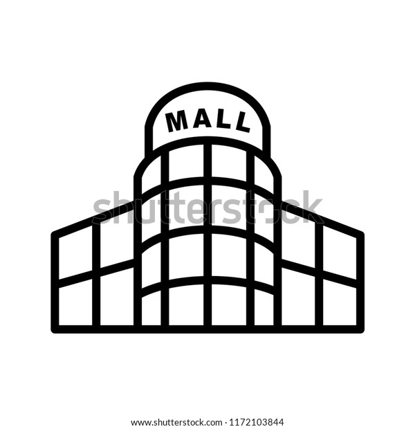 Shopping Mall Icon Line Art Vector Stock Vector (Royalty Free ...