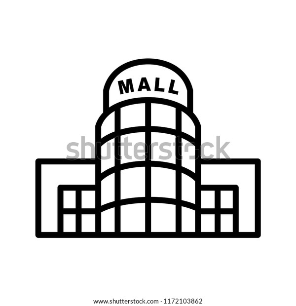 Shopping Mall Icon Line Art Vector Stock Vector (Royalty Free ...