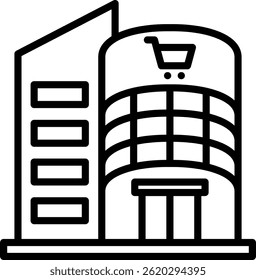Ilustração do vetor da linha do ícone do shopping