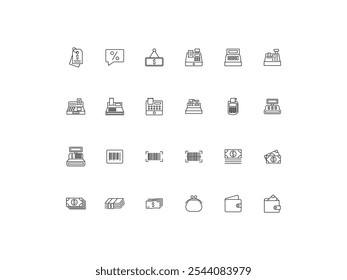 Shopping Mall icon set, design, vector illustration