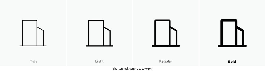 shopping mall icon. Thin, Light Regular And Bold style design isolated on white background