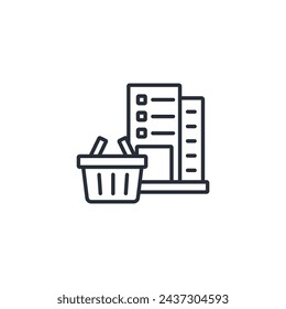 shopping mall icon. vector.Editable stroke.linear style sign for use web design,logo.Symbol illustration.