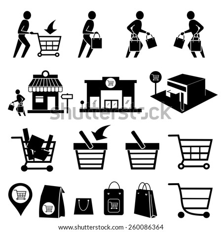 Shopping Mall Iconsvector Stock Vector (Royalty Free) 260086364 ...