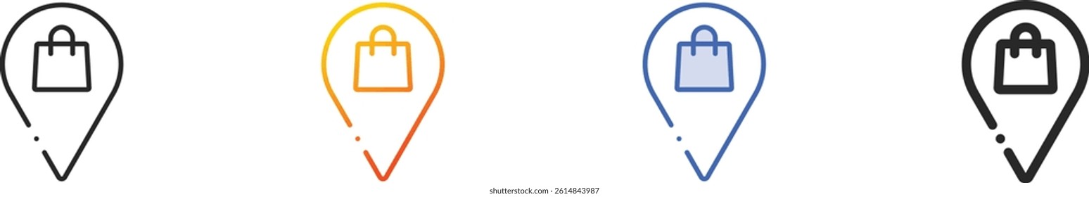 shopping mall icon.Thin Linear, Gradient, Blue Stroke and bold Style Design Isolated On White Background
