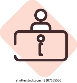 Shopping mall info, illustration, vector on a white background.