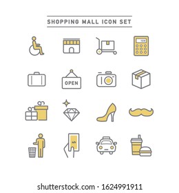 SHOPPING MALL LINE ICON SET