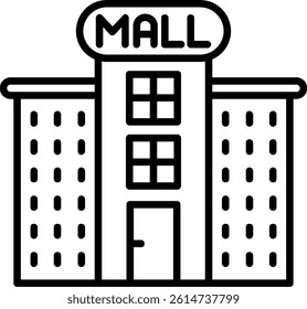Shopping Mall Line Vector Icon Design