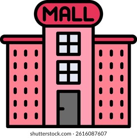 Shopping Mall Line Vector Icon Design