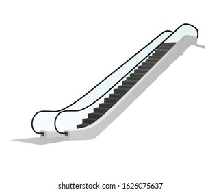 Shopping mall moving stairs. vector