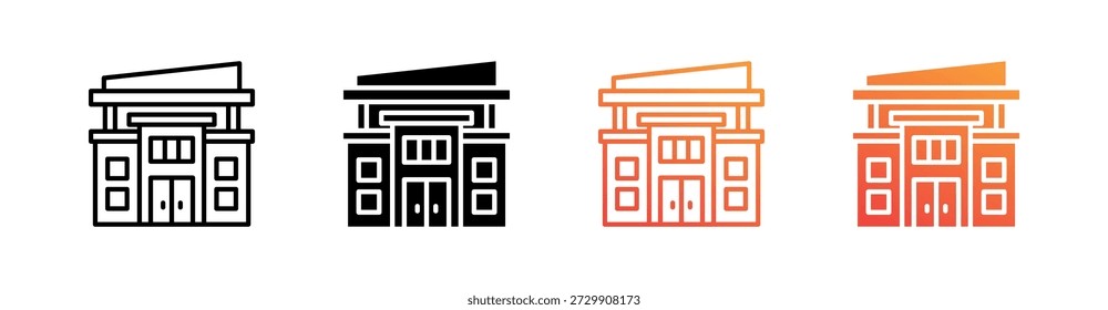 Vector de conjunto de iconos de estilo múltiple de centro comercial
