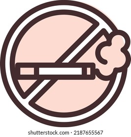 Shopping mall no smoking zone, illustration, vector on a white background.