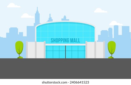 Einkaufszentrum Außenzusammensetzung Mall Gebäude Illustration