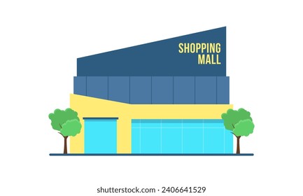 Einkaufszentrum Außenzusammensetzung Mall Gebäude Illustration