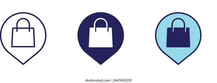 Icono del pasador del centro comercial - Conjunto de navegación