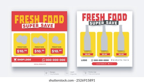 Shopping mall product promotion social media post template design