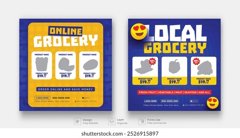 Shopping mall product promotion social media post template design