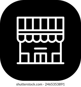 Shopping mall real estate icon with black filled line outline style. sale, mall, retail, shop, store, fashion, customer. Vector Illustration