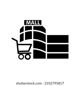 Icono de compras simple ilustración plana en fondo blanco. 