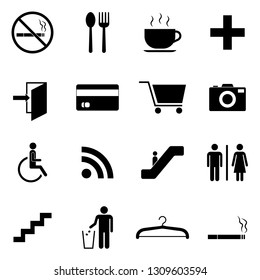 shopping mall vector icons set