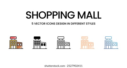 Conjunto de iconos vectoriales de centro comercial ilustración de stock