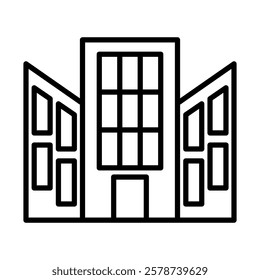 Shopping Mall Vector Line Icon Design