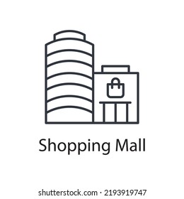 Shopping Mall Vector Outline Icon Design Stock Vector (Royalty Free ...