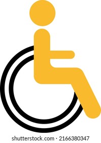 Shopping mall wheelchair facility, illustration, vector on a white background.
